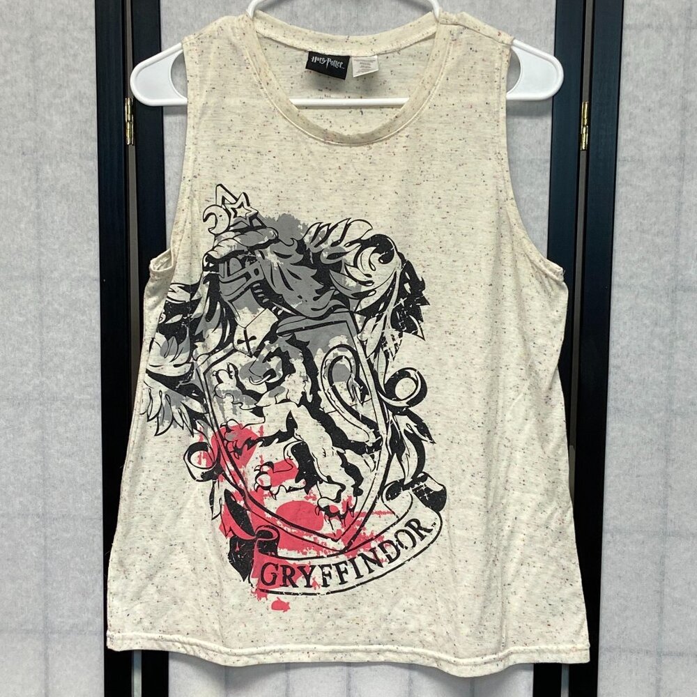 Harry Potter Gryffindor Graphic Marled Confetti Knit Sleeveless Tank Top L